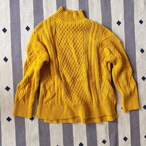 J. Crew Goldenrod Cable Knit Turtleneck - Size S